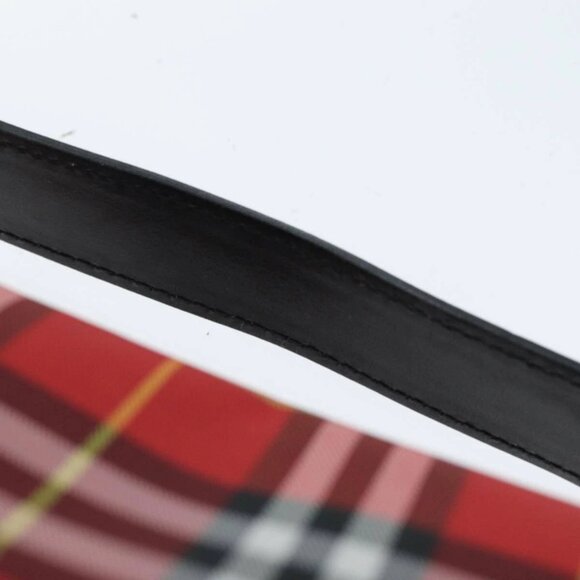 BURBERRY Nova Check Hand Pouch Nylon Red Auth yk12413 - Picture 9 of 16